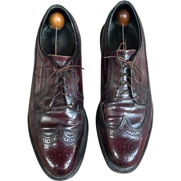 VTG Florsheim Imperial Kenmoor Longwing Brogue Oxfords Mens SZ 11D Burgundy USA - Picture 3 of 10